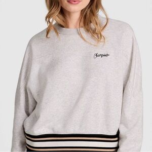 Champion Women's Light Gray Crew Neck Sweater